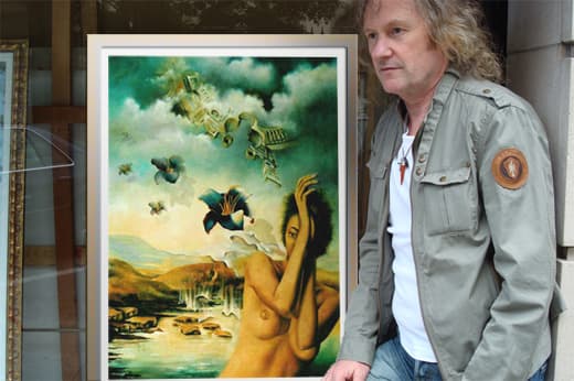 Alain Arlettaz dans son atelier